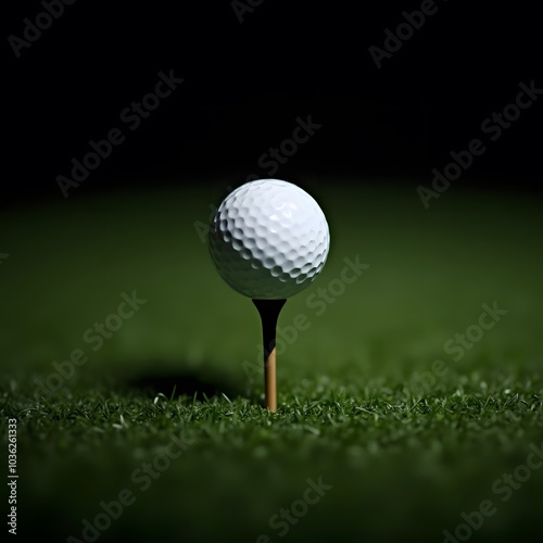 Golf Ball Isolated on BLACK Background