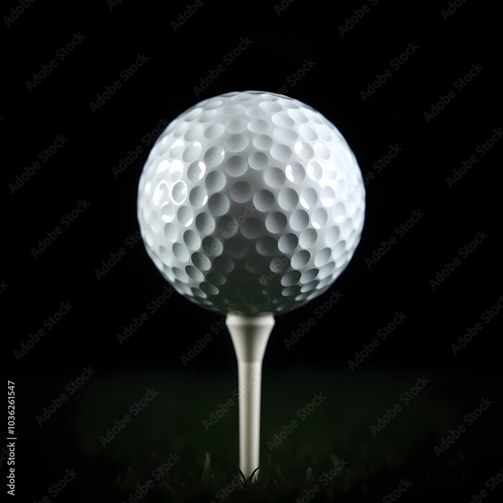 Golf Ball Isolated on BLACK Background Golf Ball Isolated on BLACK Background