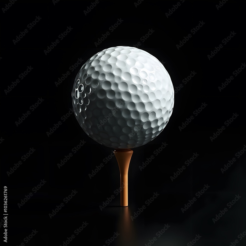 Golf Ball Isolated on BLACK Background Golf Ball Isolated on BLACK Background