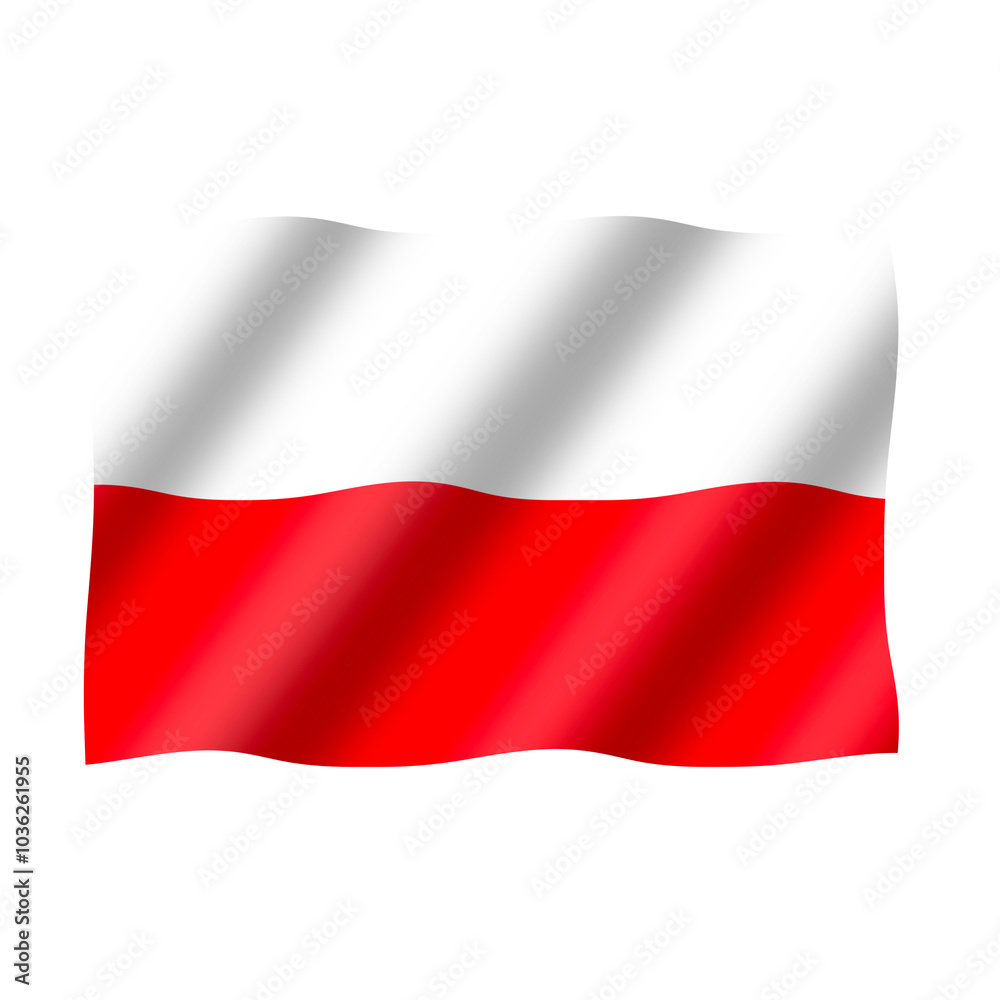 The national flag of poland flies beautifully The national flag of poland flies beautifully