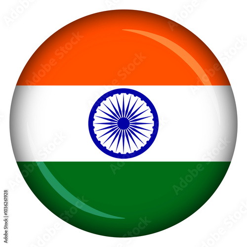 National flag of india circle pin and badge