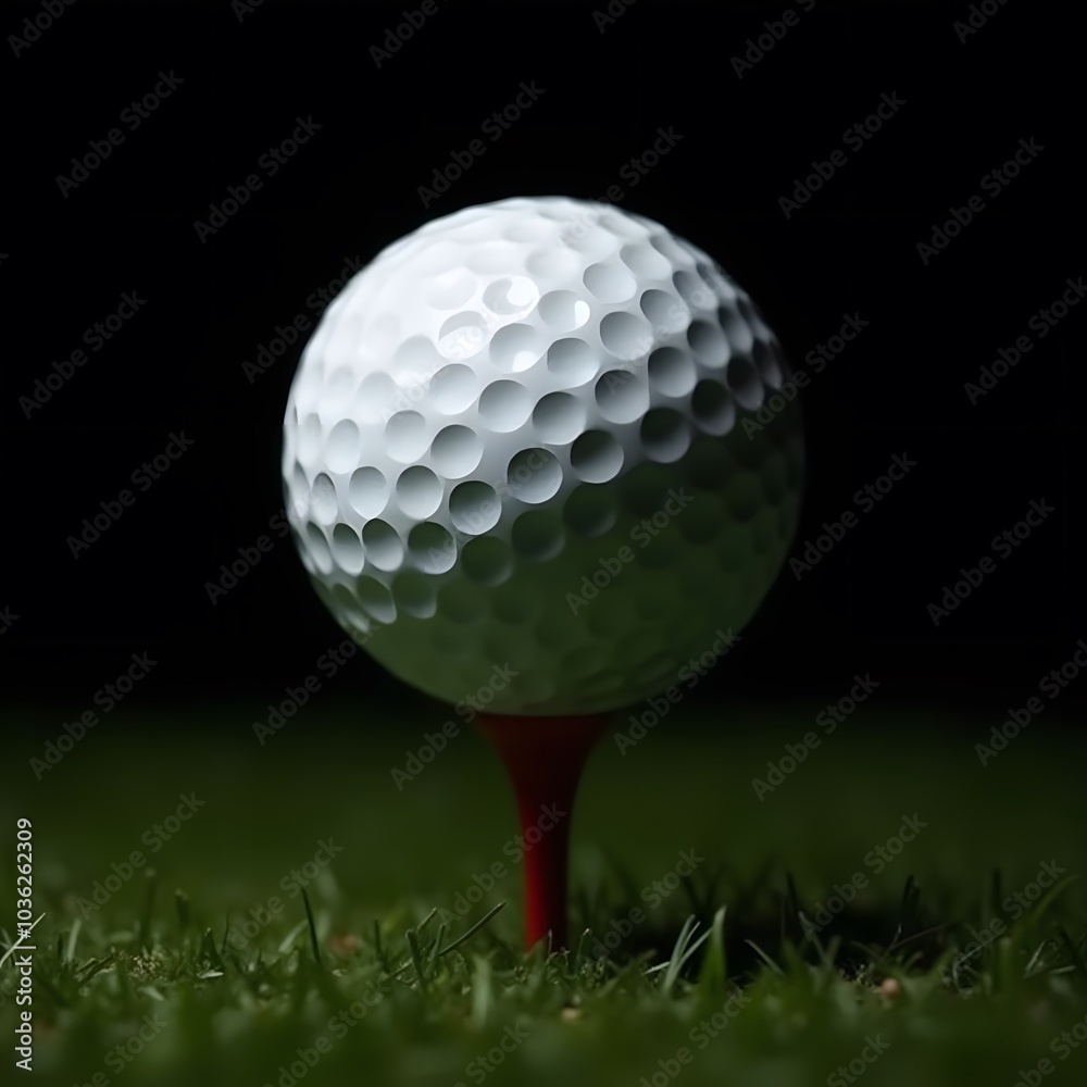 Golf Ball Isolated on BLACK Background Golf Ball Isolated on BLACK Background