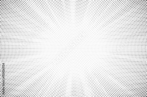 Halftone gradient sun rays pattern. abstract halftone vector dots background. monochrome dots pattern. pop art, comic small dots. star rays halftone poster. shine, explosion. sunrise rays background.