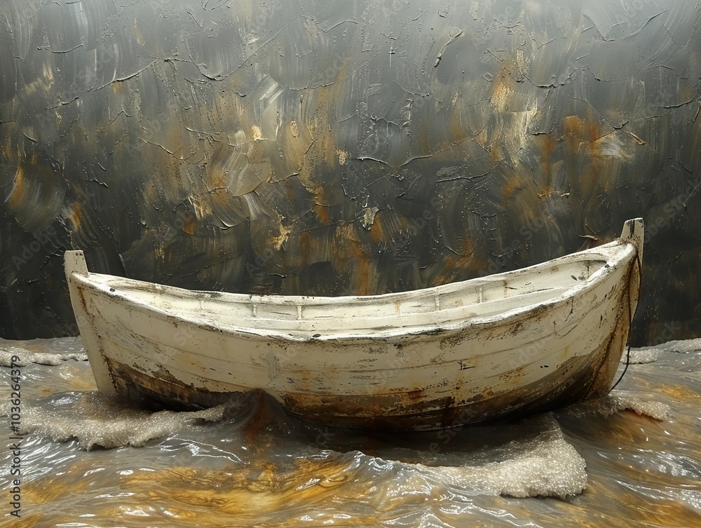 Weathered Boat on the Beach at Sunset Weathered Boat on the Beach at Sunset