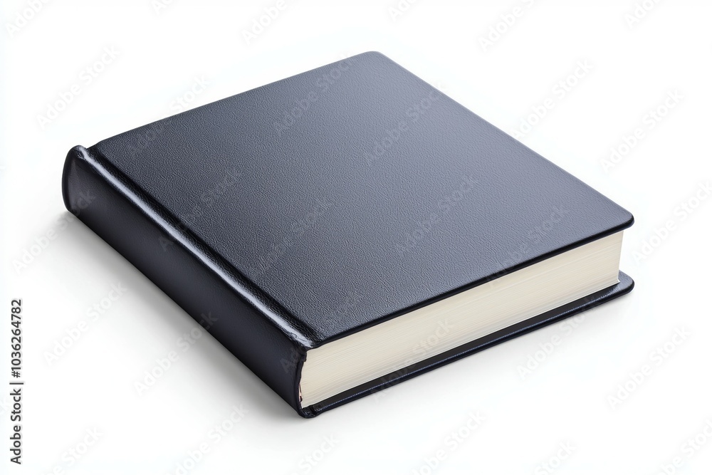 A black hardcover book resting on a flat surface with blank pages, ideal for writing notes or stories A black hardcover book resting on a flat surface with blank pages, ideal for writing notes or stories