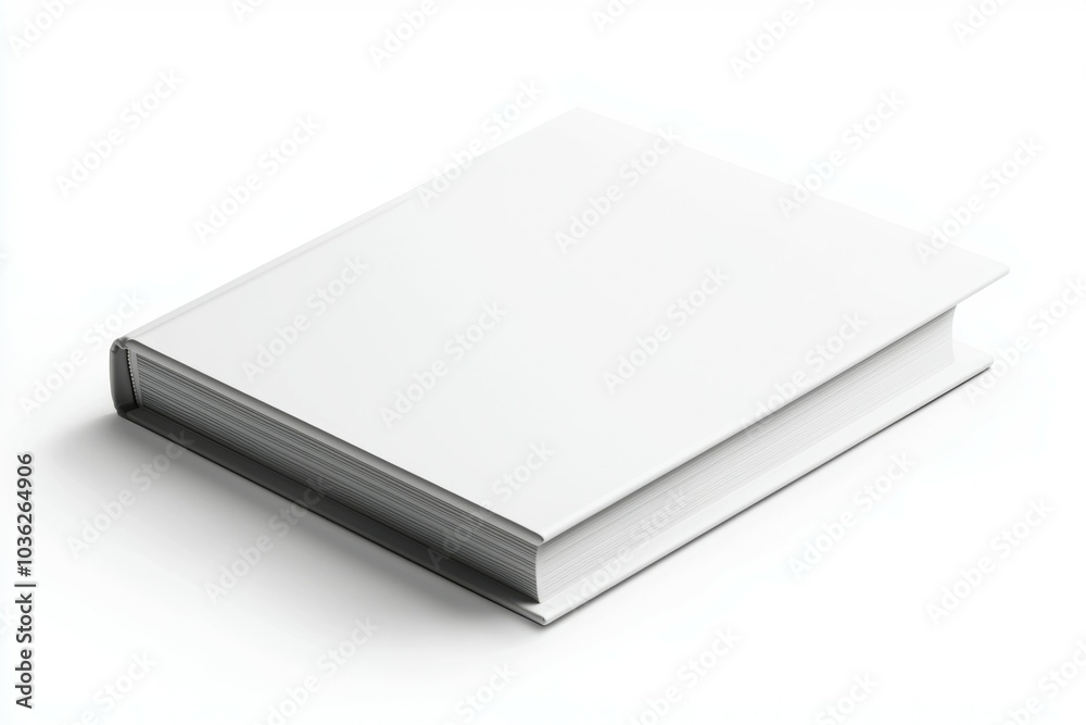 A blank hardcover book resting on a surface showcasing its clean, minimalist design and craftsmanship in soft lighting A blank hardcover book resting on a surface showcasing its clean, minimalist design and craftsmanship in soft lighting