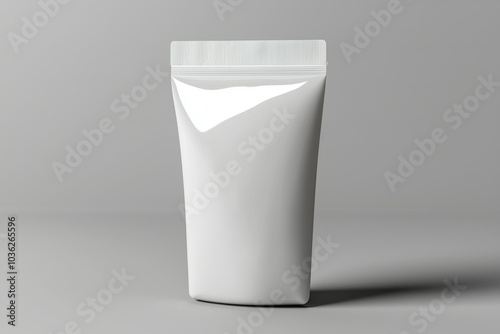 Clean, empty white tube on a neutral background ideal for packaging design and marketing concepts