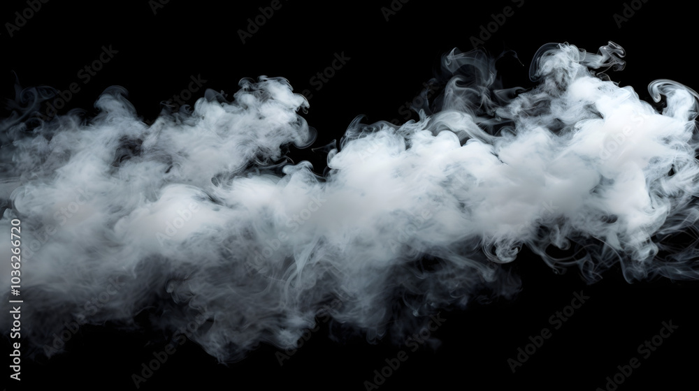 Wispy White Smoke on Black Background Wispy White Smoke on Black Background
