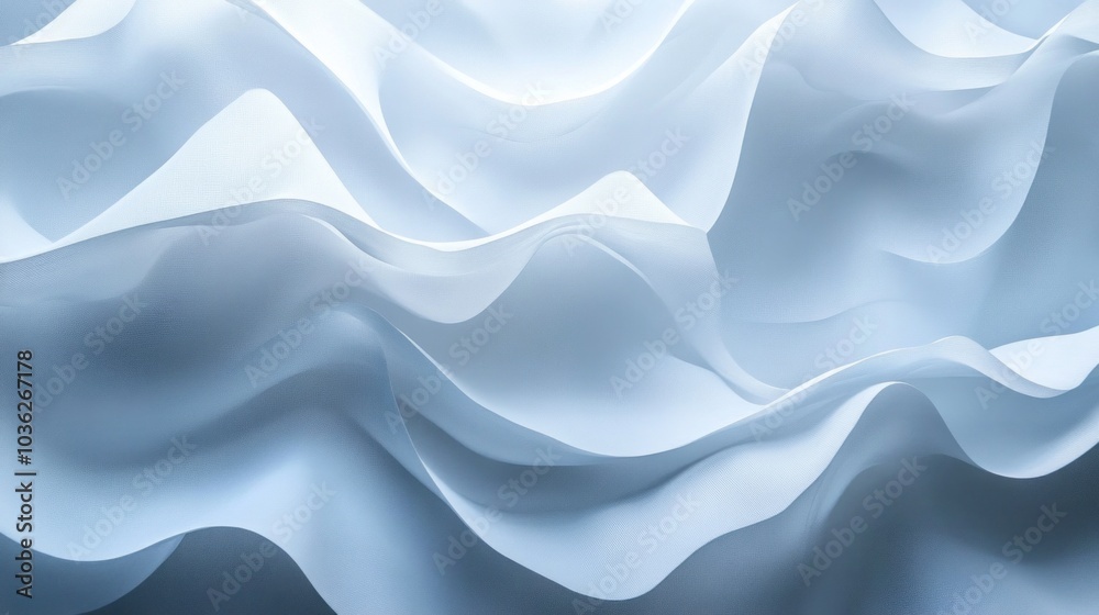 Obraz premium Soft, flowing fabric in shades of blue, creating a serene and calming visual effect.