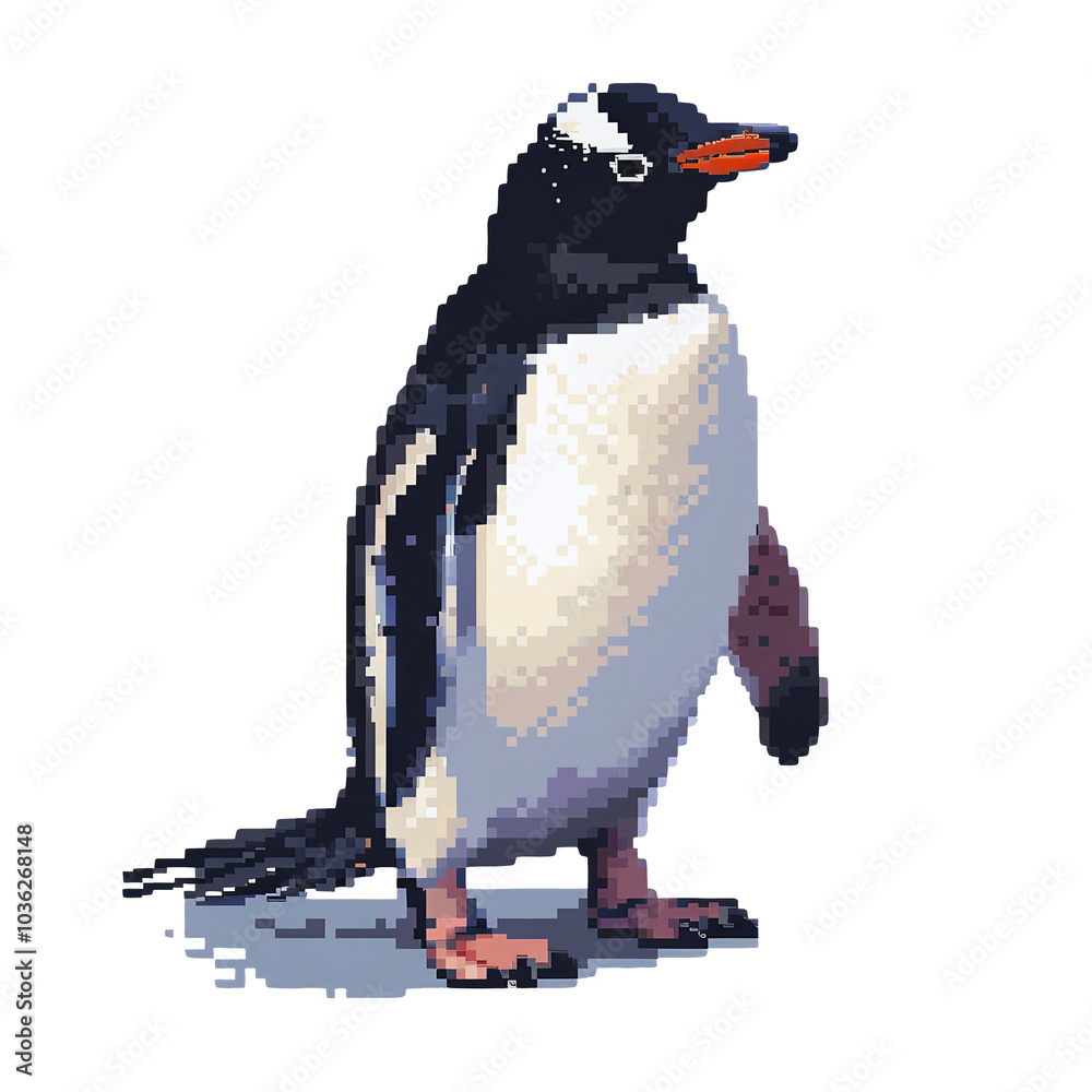 Gentoo Penguin Standing on Ice - Beautiful Bird Photography Gentoo Penguin Standing on Ice - Beautiful Bird Photography