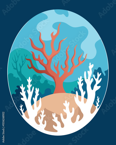 Coral bleaching caused by warmer water temperatures attributed to climate change and worsened by industrial pollutants is causing irreparable damage to coral reefs around the. Vector illustration