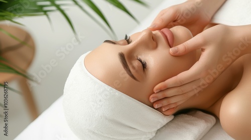 Experience rejuvenation as a skilled beautician applies enzymatic peeling for radiant skin in a soothing spa environment. photo