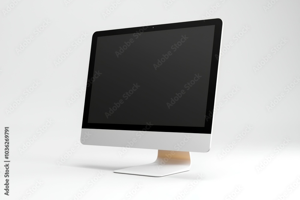 A computer monitor is sitting on a white background A computer monitor is sitting on a white background