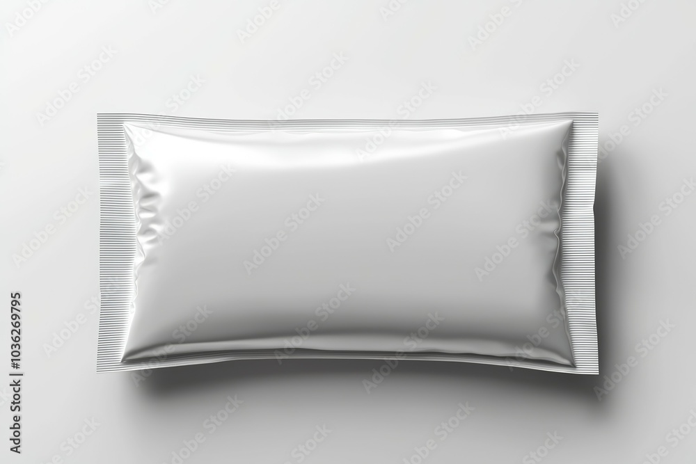 A white pillow with a white wrapper on it A white pillow with a white wrapper on it