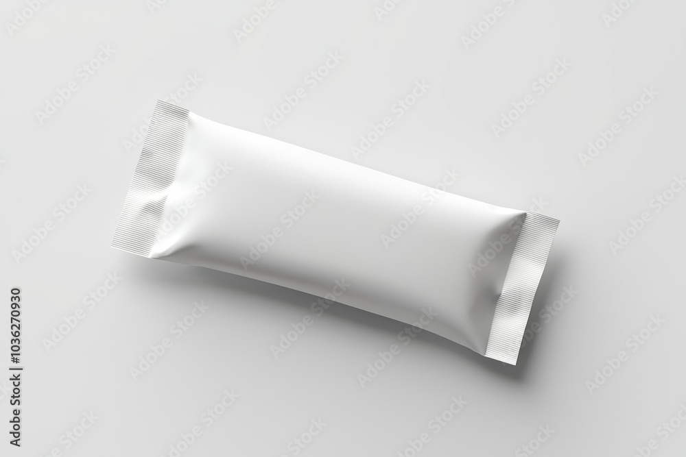 A white wrapper is on a white background A white wrapper is on a white background