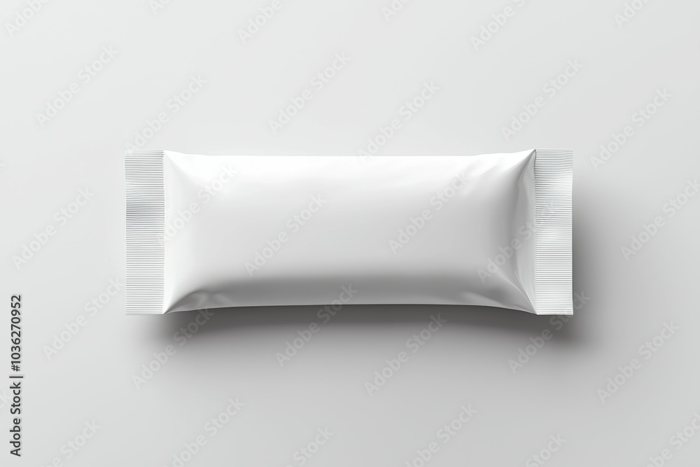 A white box with a white label sits on a white background A white box with a white label sits on a white background