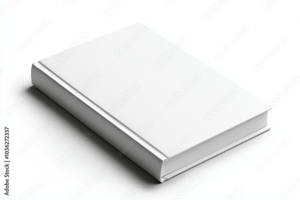 A white book with no text on it A white book with no text on it