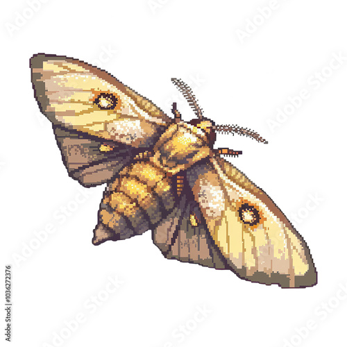 Bild auf Leinwand Stunning Golden Moth with Detailed Wings