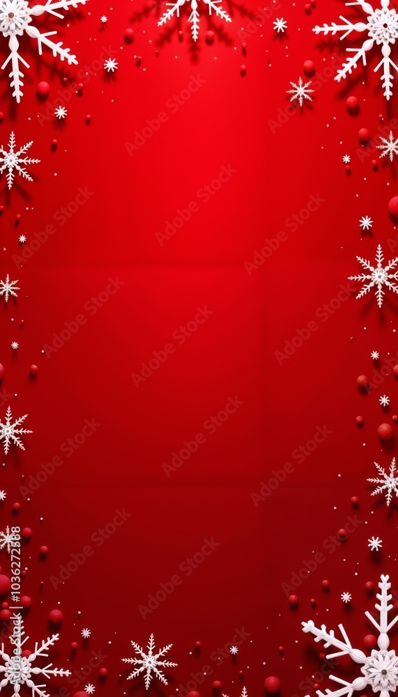 Christmas snowflake background, intricate white snowflakes on a deep red backdrop, festive and elegant Christmas snowflake background, intricate white snowflakes on a deep red backdrop, festive and elegant