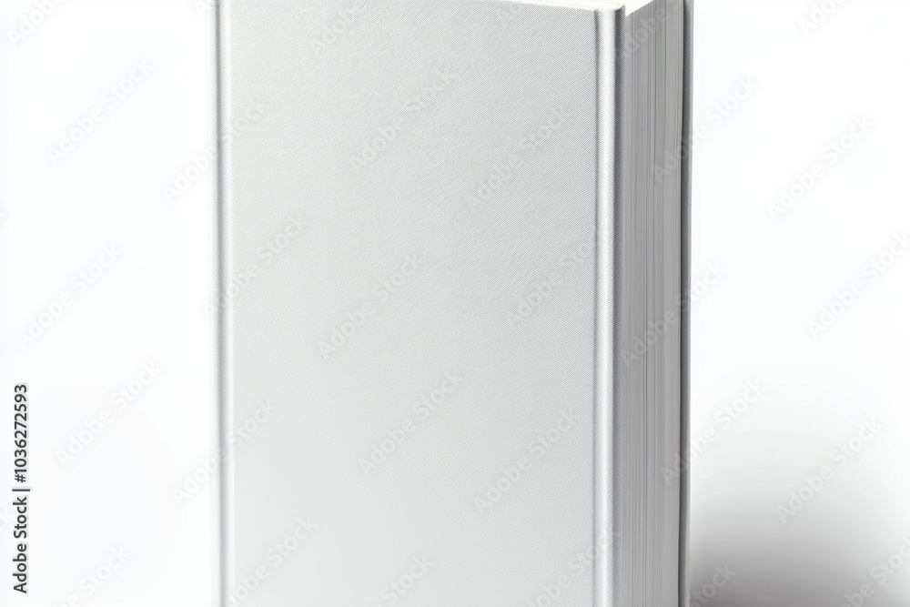 A book with a silver cover and white pages A book with a silver cover and white pages