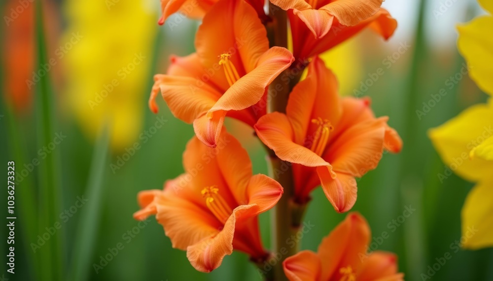 Vibrant bouquet of orange lilies in bloom Vibrant bouquet of orange lilies in bloom