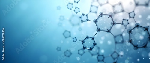 Fototapeta Naklejka Na Ścianę i Meble -  hexagonal, medical science blue banner, Abstract geometric background