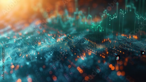 Abstract Digital Data Visualization Background Image