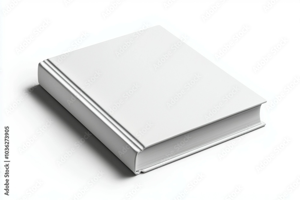 A white book with a leather binding A white book with a leather binding