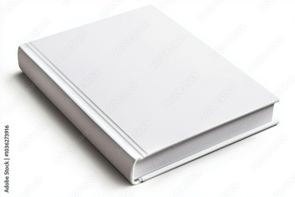 A white book with a leather binding A white book with a leather binding