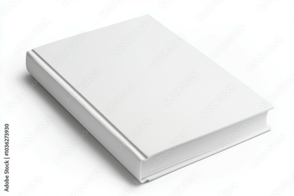 A white book with a black spine and white pages A white book with a black spine and white pages