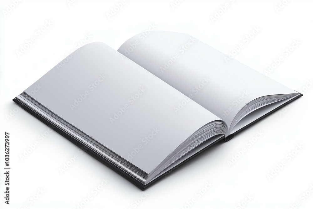 A book is open to a blank page A book is open to a blank page