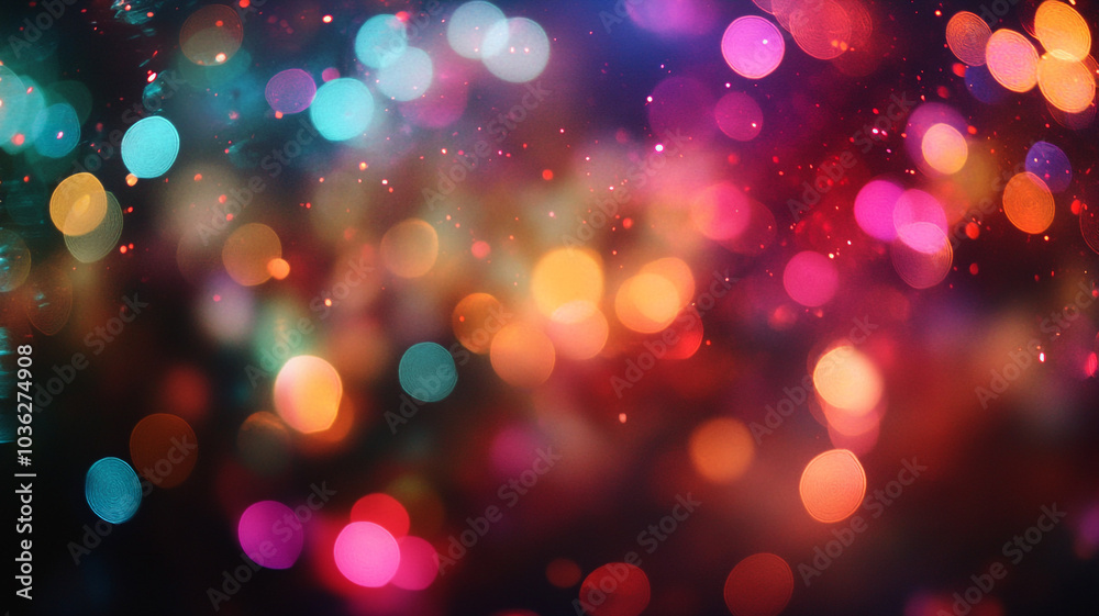 Obraz premium Bright and colorful lights create a festive atmosphere for New Year's Eve celebration