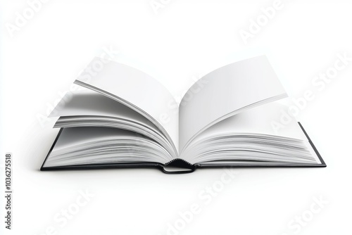 A book is open to a page with a white background