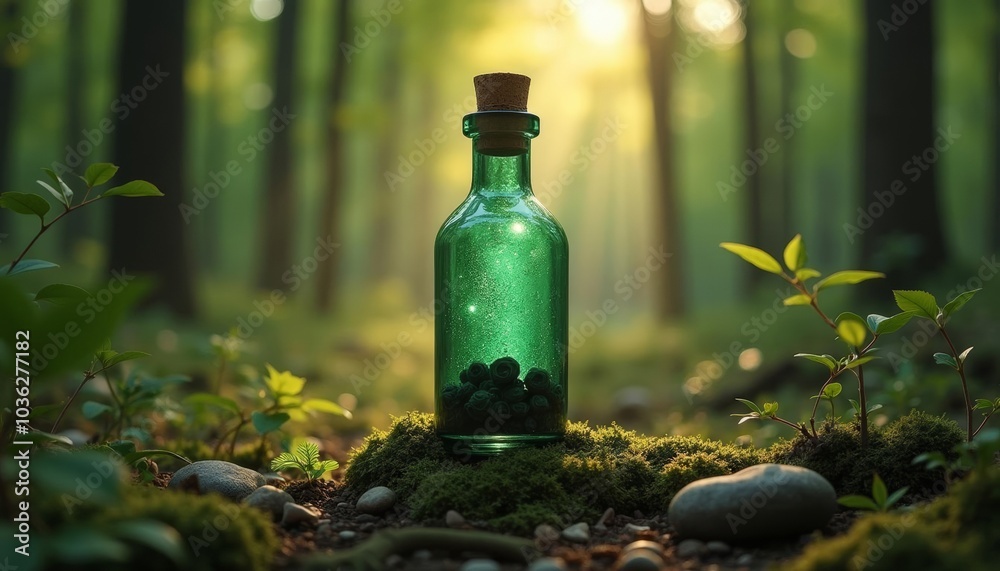 Enchanted forest treasure A bottle of magic Enchanted forest treasure A bottle of magic