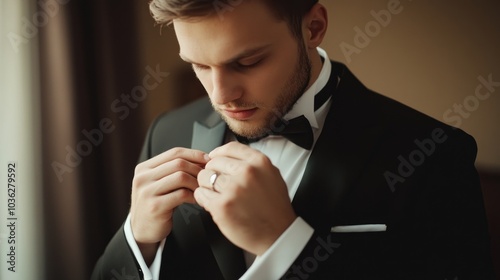 Groom Getting Ready photo