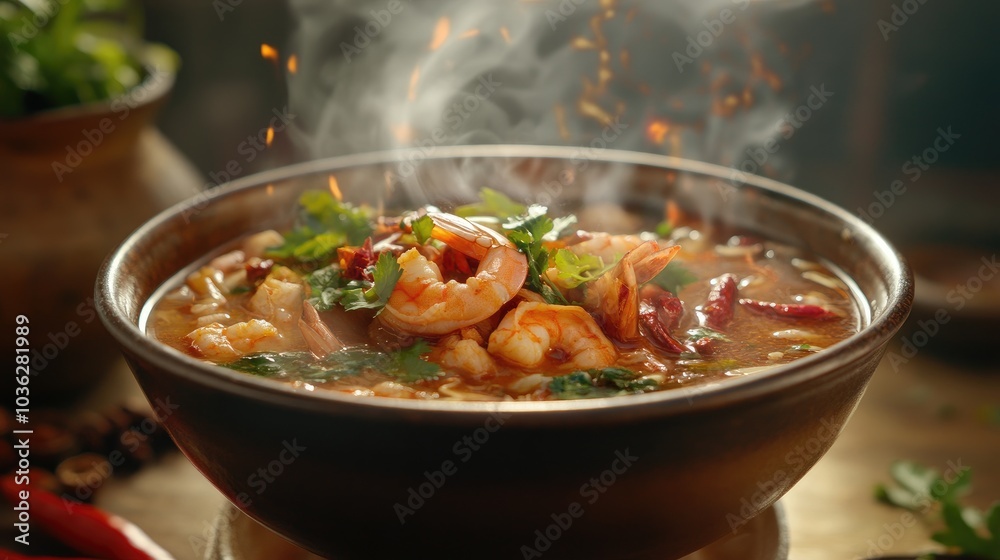 Delicious Seafood Soup with Fresh Ingredients Delicious Seafood Soup with Fresh Ingredients