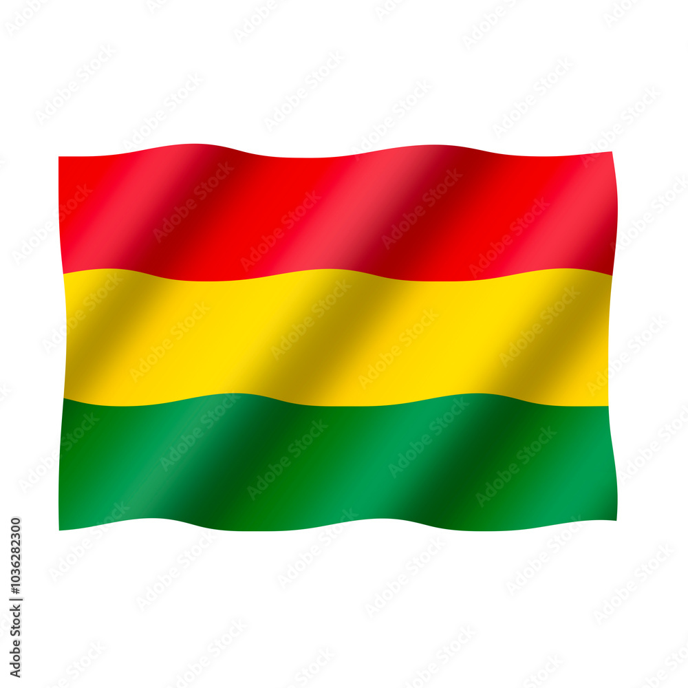 The national flag of bolivia is flying beautifully The national flag of bolivia is flying beautifully