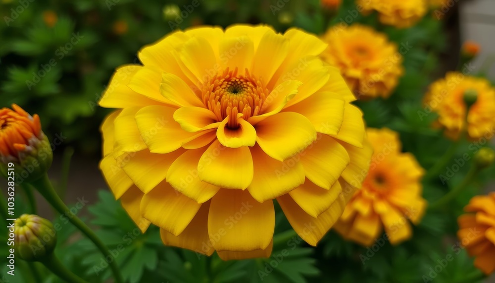 Bright and Beautiful A Field of Yellow Marigolds Bright and Beautiful A Field of Yellow Marigolds