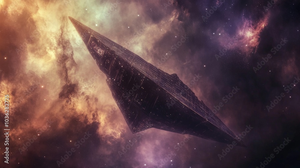 A solar sail spaceship drifting through cosmic dust toward the stars A solar sail spaceship drifting through cosmic dust toward the stars