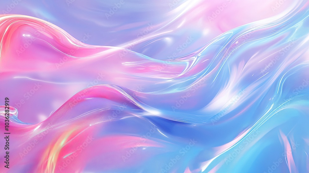 Abstract flowing waves in soft pink and blue hues. Abstract flowing waves in soft pink and blue hues.