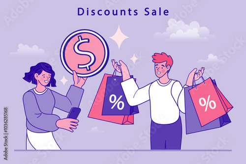 Online shop smartphone app. Mobile based marketplace.