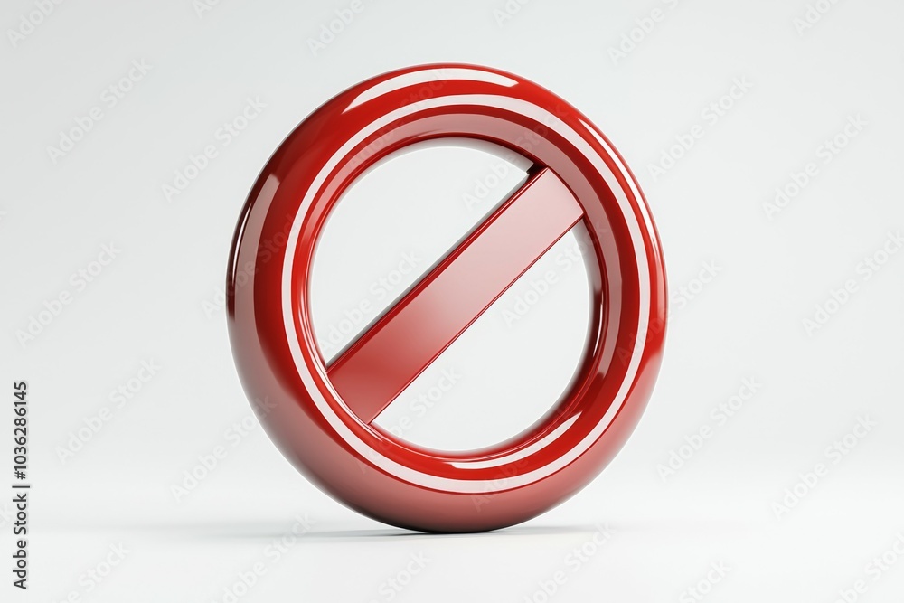 A bold red prohibition sign symbolizing restrictions against certain activities indoors A bold red prohibition sign symbolizing restrictions against certain activities indoors
