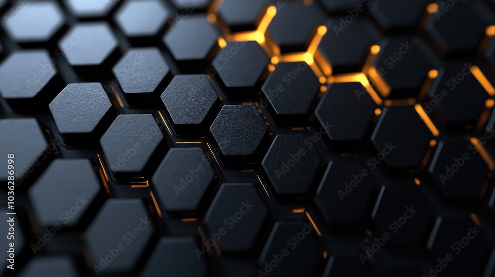 Abstract Hexagon Pattern with Glowing Lines Abstract Hexagon Pattern with Glowing Lines