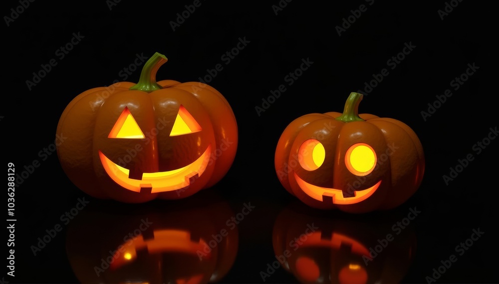 Glowing jackolanterns for Halloween night Glowing jackolanterns for Halloween night