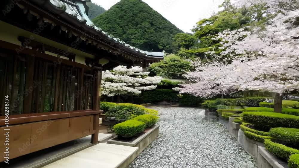 Traditional Japanese tea house with garden. Video Traditional Japanese tea house with garden. Video
