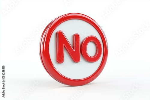 Red 'No' symbol with a circular border against a white background conveying clear disapproval or negation