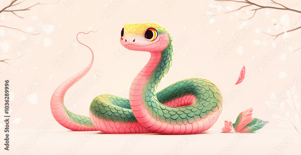 Snake in the flowers Snake in the flowers
