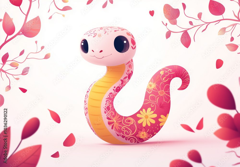 Fototapeta premium Snake in the flowers