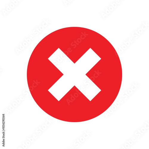 Free Download Cross or Cancel Red icon vector art illustration on white background - GFXLoad