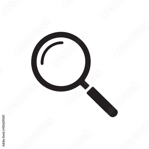 Magnifying Glass icon vector art illustration on white background